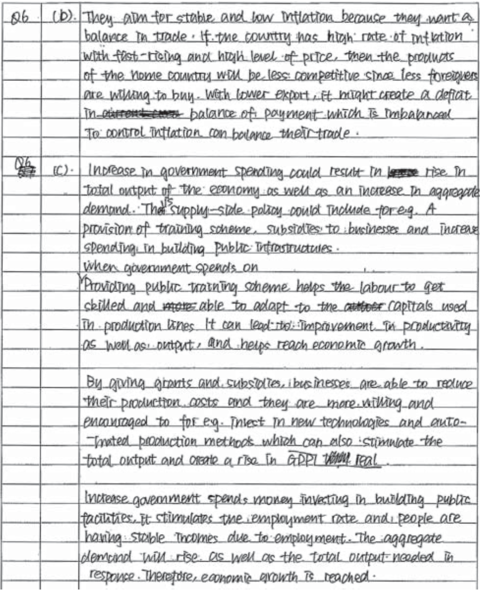 Example Candidate Responses (Standards Booklet)